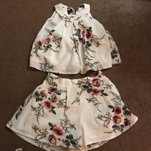 Crop top and shorts